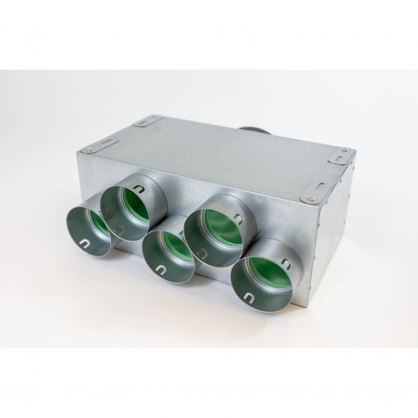 Acoustic air distribution box 5x75 d125, 350x200x150 mm