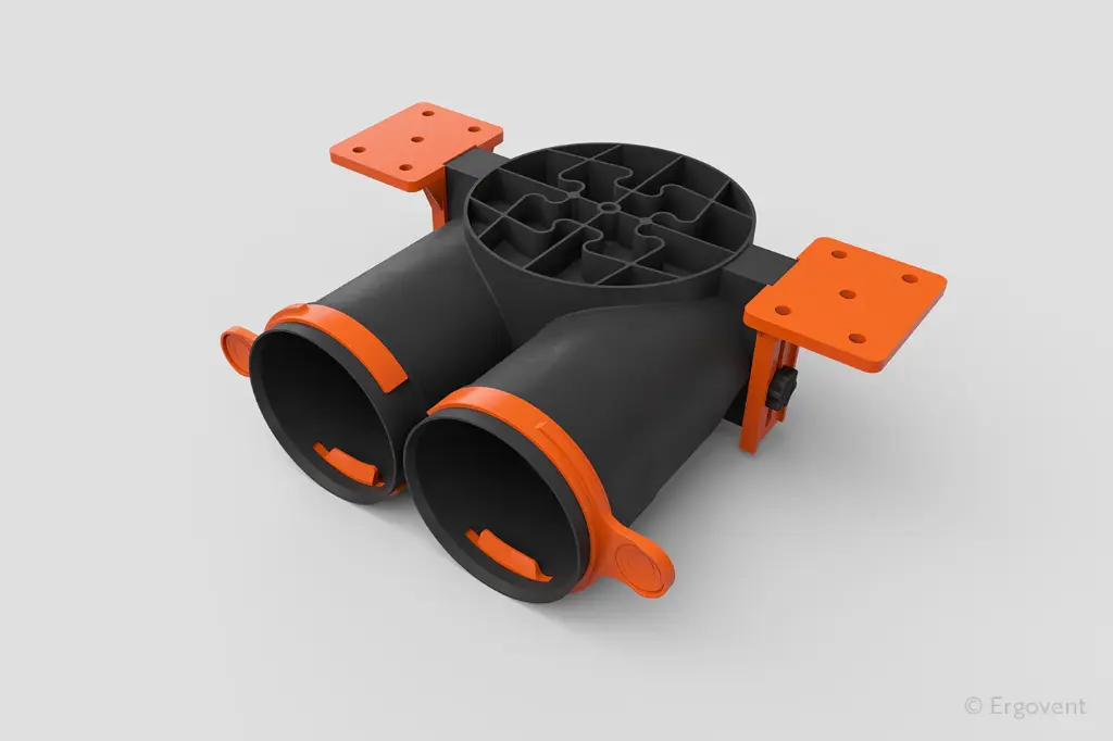 Antistatic ERGOVENT AERO-PRO diffuser connection box SLIM BOX (2x75/ 125 mm)