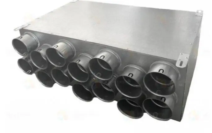 Acoustic air distribution box 14x75 d200, 590x300x225 mm 