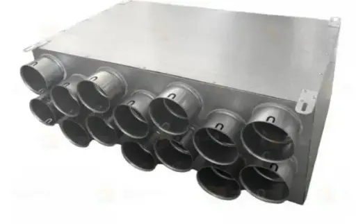 [P000668] Acoustic air distribution box 14x75 d200, 590x300x225 mm 